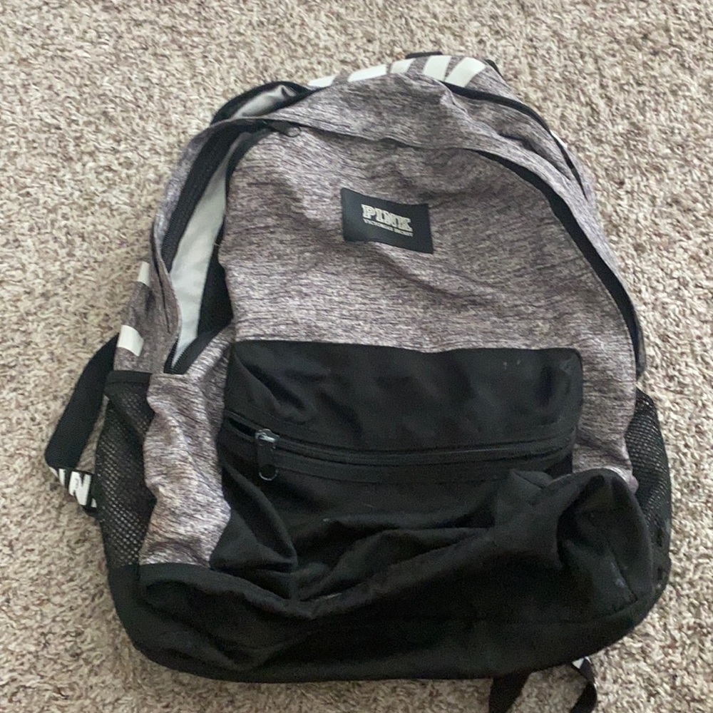 Pink victoria secret gray/black backpack